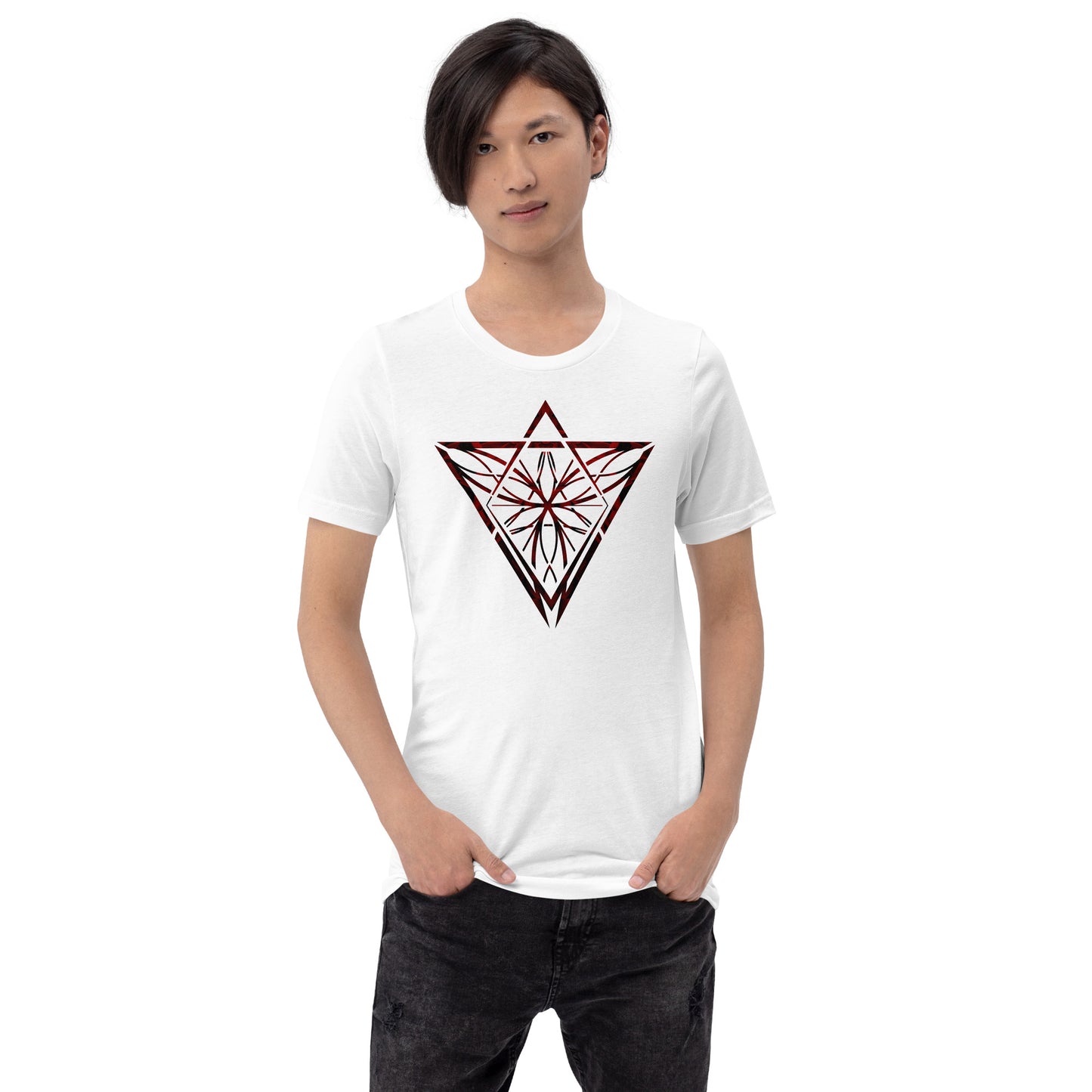 Red Petals Unisex Swishy Feels Iconic t-shirt